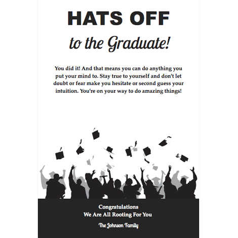Graduation Hats Off Silhouette eCard